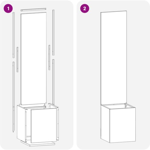 VidaXL Vrtni Sadič s Dekorativnom Pločom Srebrno 32 x 140 cm Slike