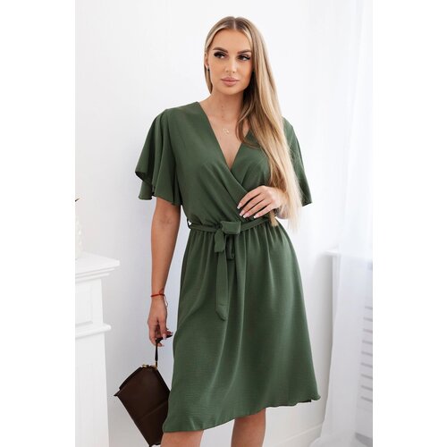 Kesi Włoski Dress with a plunging neckline khaki Slike