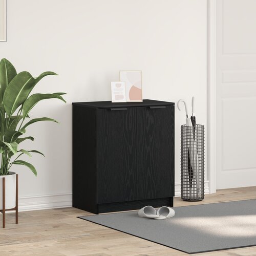 VidaXL Ormar za cipele Crni hrast Konstruirano drvo 60x35.3x70 Pohrana Slike