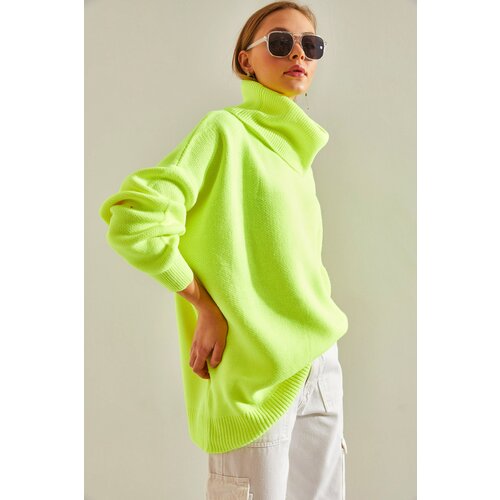 Bianco Lucci Women's Turtleneck Oversize Knitwear Sweater Slike