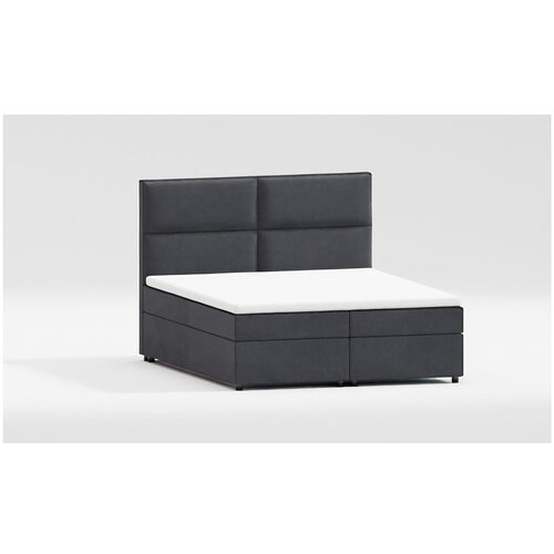 Ropez Sivi boxspring krevet s prostorom za pohranu 160x200 cm &amp;ndash; Slike