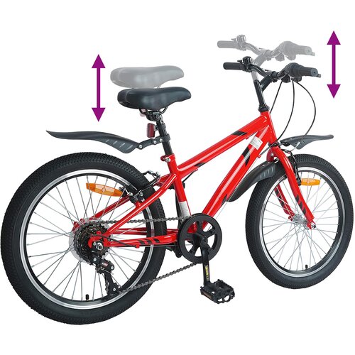  Dječji Bicikl 20 Inča 6-Speed za djecu od 6 do 11 godina Crvena Slike