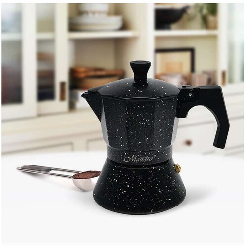 Maestro Talijanska Moka za Kavu Feel Maestro MR-1667-6 Crna Granit Aluminij 300 ml 6 &amp;Scaron;alice Slike