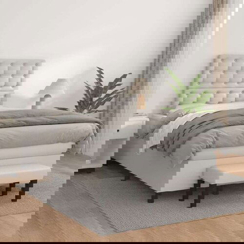  Krevet s oprugama i madracem bijeli 120x200 cm od umjetne kože Cijene