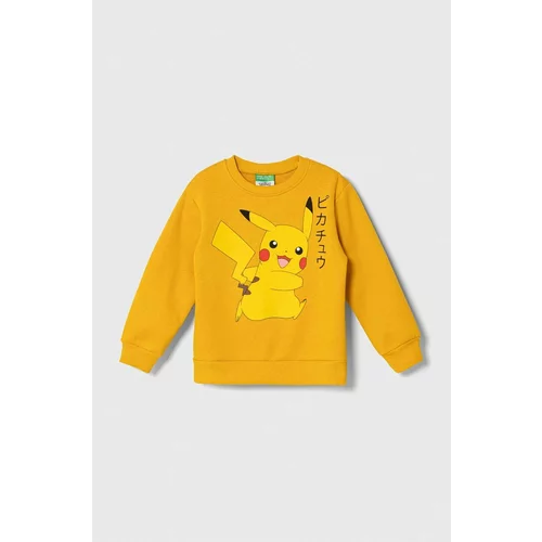 United Colors Of Benetton Otroški pulover x Pokemon rumena barva