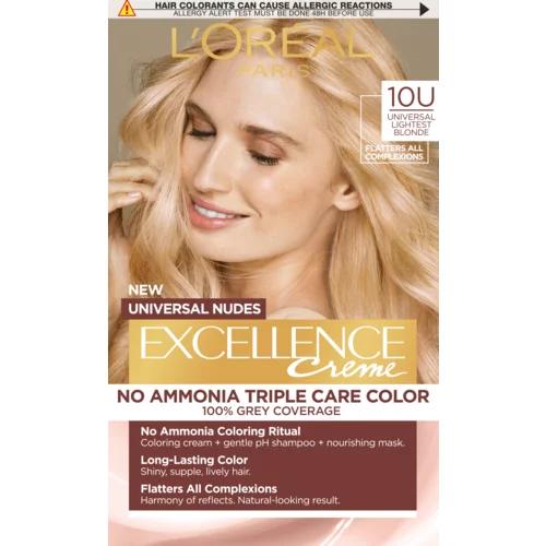 Loreal barva za lase - EXCELLENCE Nudes - 10U Universal Lightest Blonde