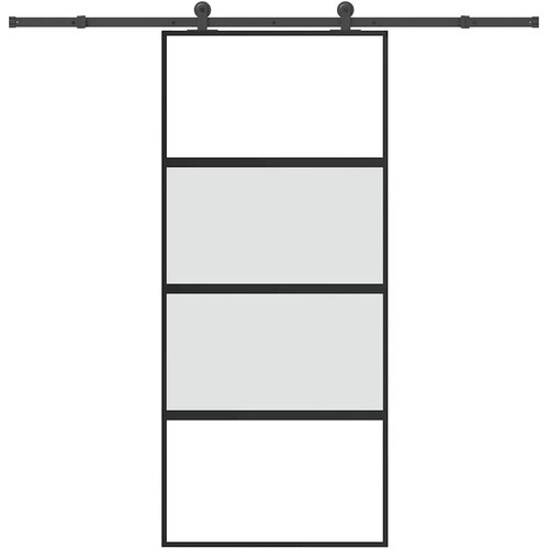 Klizna vrata s priborom 90 x 205 cm kaljeno staklo i aluminij Slike