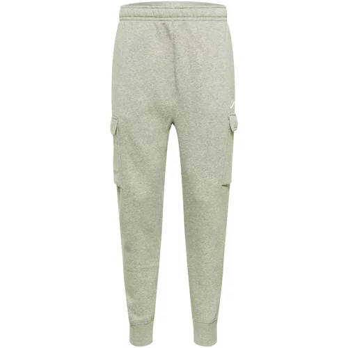 Nike Sportswear Kargo hlače 'Club' pegasto siva / bela