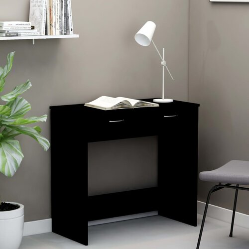  Radni stol crni 80 x 40 x 75 cm od konstruiranog drva Cijene