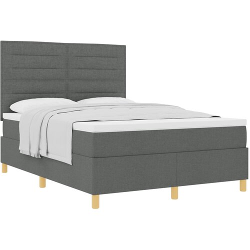 vidaXL Postelja s vzmetnico Temno siva 140x190 cm Tkanina, (22052322) Cene