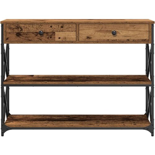 Klupski stol stari drvo 100x28x75 cm inženjerski drvo i čelik Slike