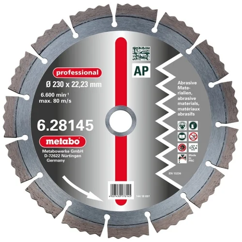 Metabo diamantna rezalna plošča Dia-TS Professional, 230x2,5x22,23mm, 628145000