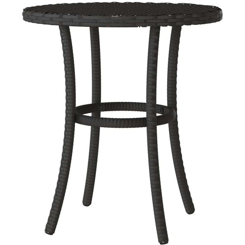  3-dijelni bistro set s jastucima crni od poliratana - Crna 1 Slike