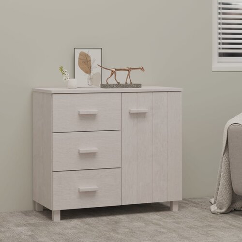 vidaXL komoda bela 90x40x80 cm trdna borovina Cene