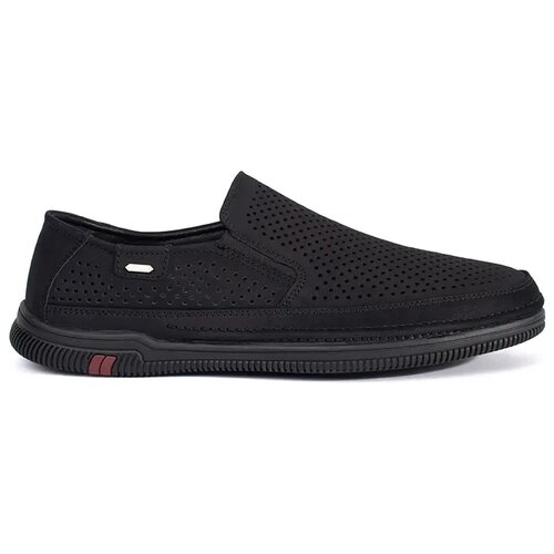 Shelvt Men's black perforated loafers Cene
