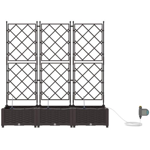  Vrtna saksija 3 pcs Smeđa 120 x 40 x 126 cm Plastika Slike