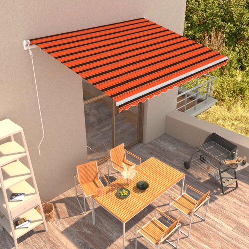 VidaXL Samodejno zložljiva tenda 400x300 cm oranžna in rjava Slike