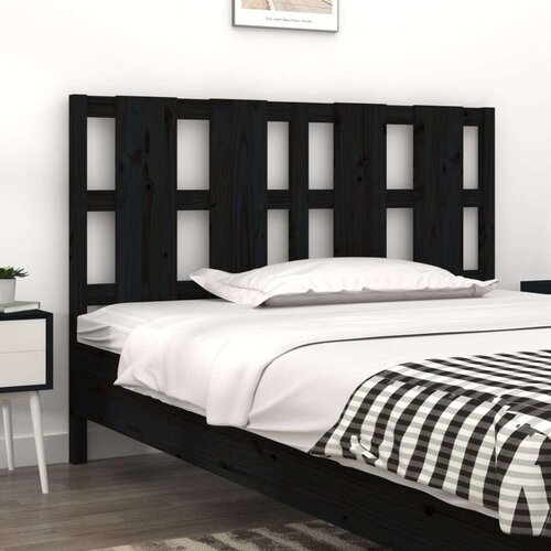  Uzglavlje za krevet crno 145 5 x 4 x 100 cm od masivne borovine Slike