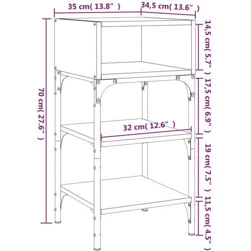  Noćni ormarići 2 kom boja hrasta 35x34,5x70cm konstruirano drvo Slike