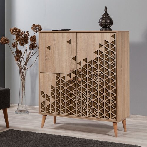 Woody Fashion Komoda Multilux 95x111x36cm Hrast Cene