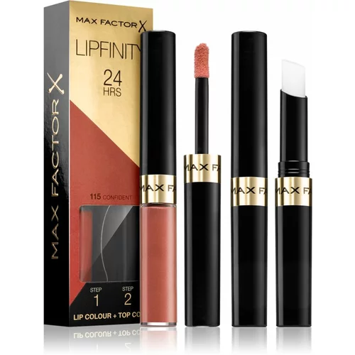 Max Factor Lipfinity 24HRS dolgoobstojna šminka z balzamom za nego ustnic 4,2 g odtenek 115 Confident za ženske