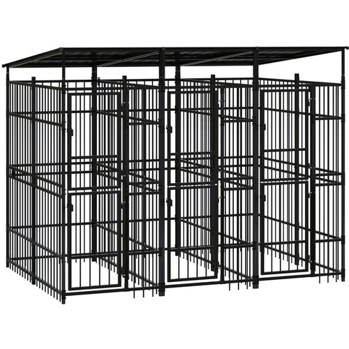 vidaXL Zunanji pasji boks s streho jeklo 5,53 m&sup2;, (20759695) Cene