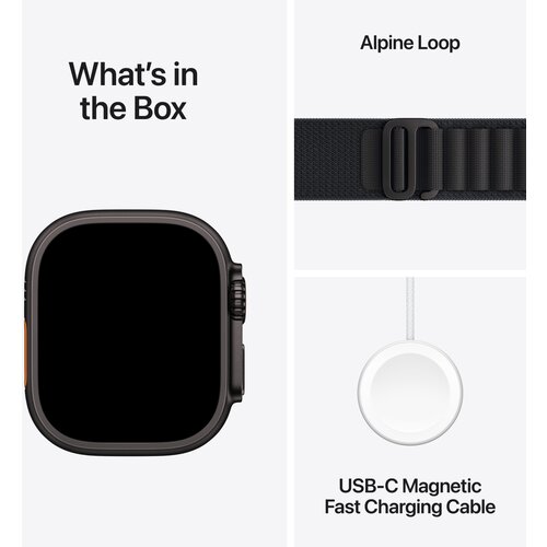 Apple watch ultra 3 alpine loop crna iz MF0V4QF/A velikost zapestnice: medium 49mm crna ohi&amp;scaron;ja titana Slike
