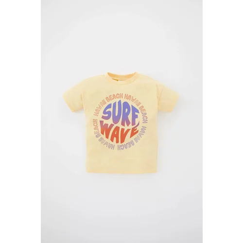 Defacto Baby Boy Regular Fit Palm Pattern Short Sleeve T-Shirt