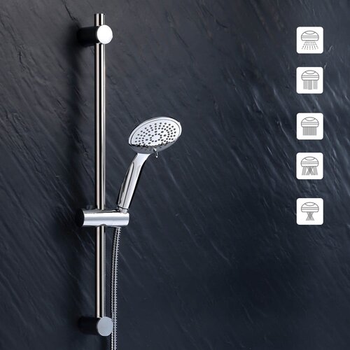 Douceur d int&amp;eacute;rieur Plastična tu&amp;scaron; garnitura v mat srebrni barvi z ročno prho 70 cm Hydro &amp;ndash; Slike
