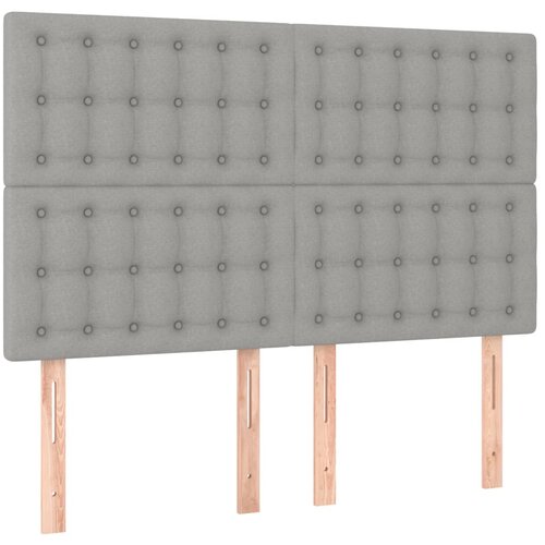 Maison Chic Posteljno vzglavje - Vzglavna omarica 4 kosa svetlo siv 72x5x78/88 cm blago, (22077480) Cene