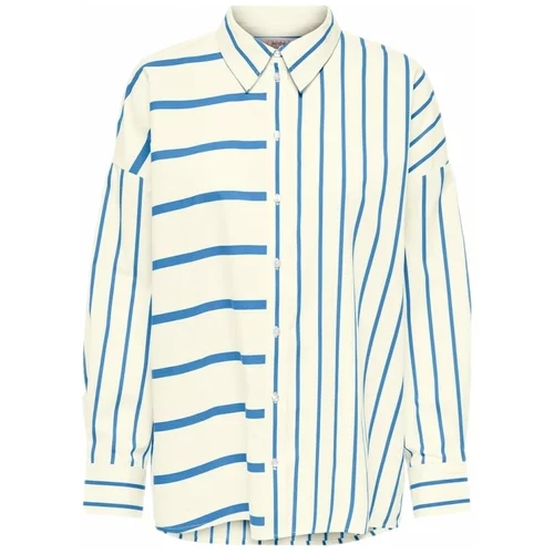 Only Topi & Bluze Shirt Nina Lora L/S - Creme/Provedence Modra