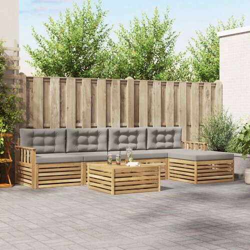  Set vanjskih sofa 7 kom. Bijela i svjetlosiva Poliester Smeđa 79 x 79 x 37 cm Cene