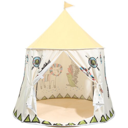 Lean Toys indian tipi &amp;scaron;otor za otroke bež 125 cm Slike