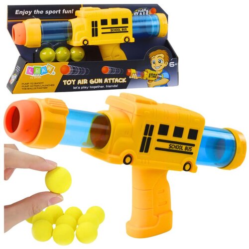  Foam Ball Gun School Bus Yellow 6 pcs. Cene
