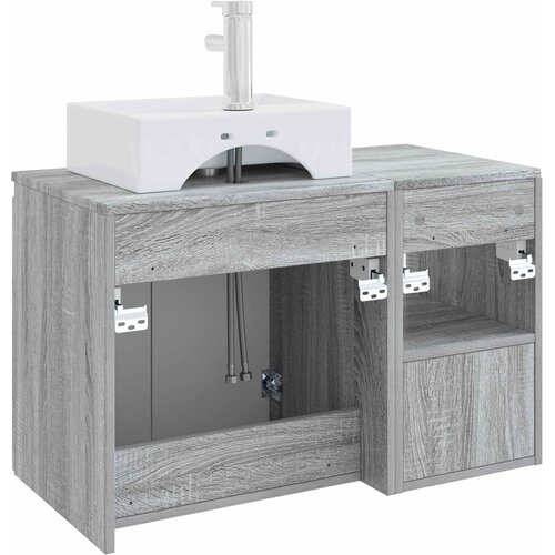  Set namje&amp;scaron;taja za kupaonicu 2 kom. Siva Sonoma 49,5 x 41 x 79,5 cm Slike