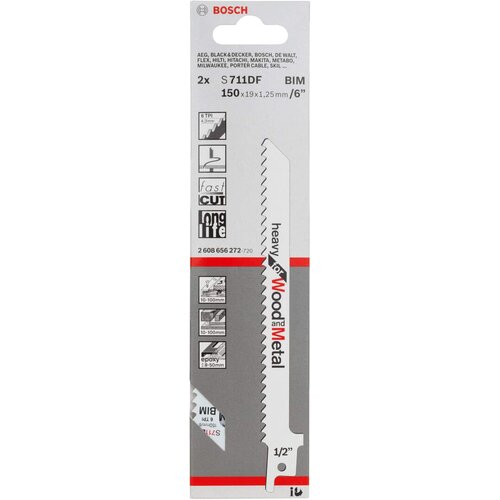 Bosch list univerzalne testere S 711 DF Heavy for Wood and Metal - pakovanje 2 komada - 2608656272 Slike