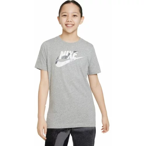 Nike NSW TEE CLUB CAMO Majica za djevojčice, siva, veličina