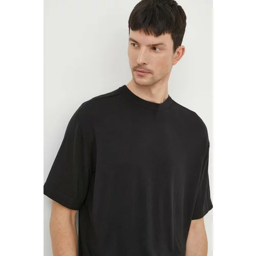 Calvin Klein Majica iz mešanice svile črna barva