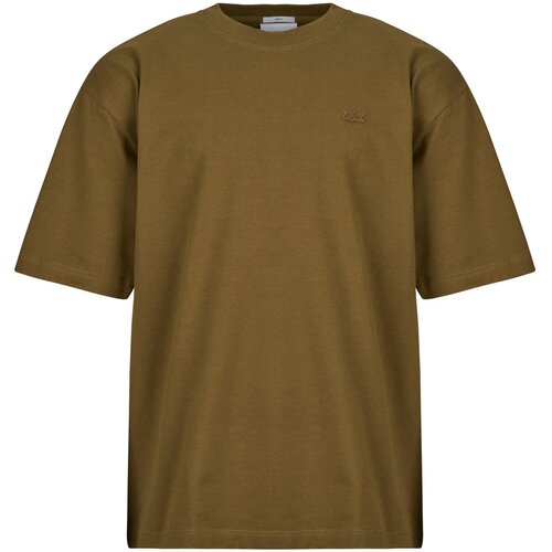 Lacoste T-shirt en jersey de coton &amp;eacute;pais loose fit Smeđa Slike