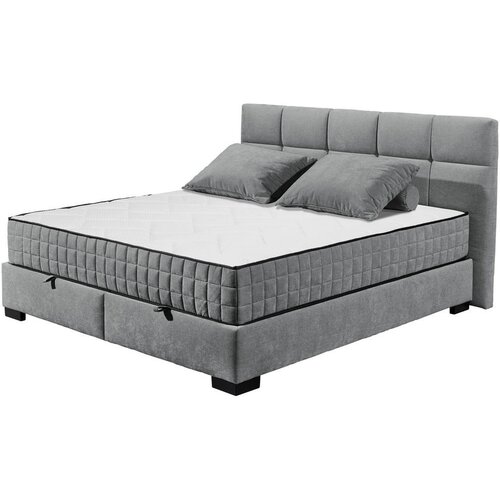 MID.YOU POSTELJA Z VZMETNICO 180 cm x 200 cm , tekstil, leseni material antracit Slike