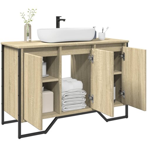 vidaXL Omarica za umivalnik sonoma hrast 91x35x60 cm inženirski les Cene