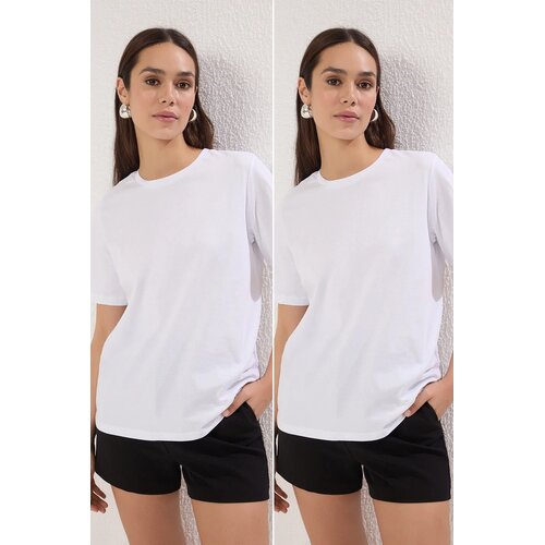 TRENDYOLMILLA muška majica TWOSS20TS0141, bela-bela Cene