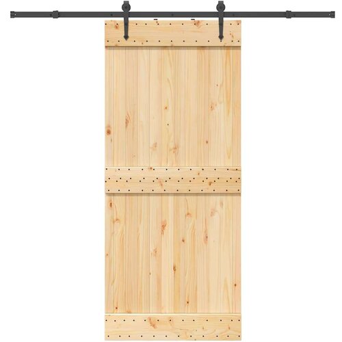 vidaXL Drsna vrata s kompletom vodil 90x210 cm trdna borovina Cene