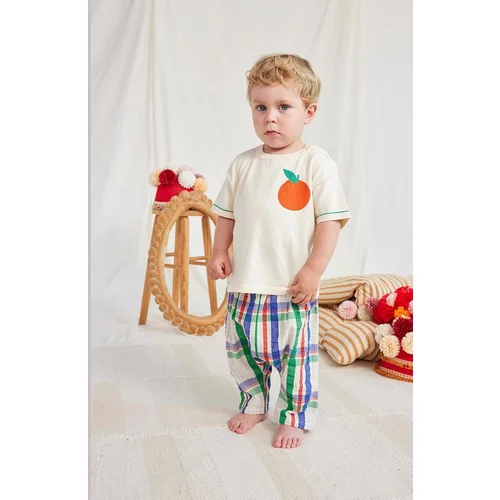 Bobo Choses Otroška bombažna majica bež barva