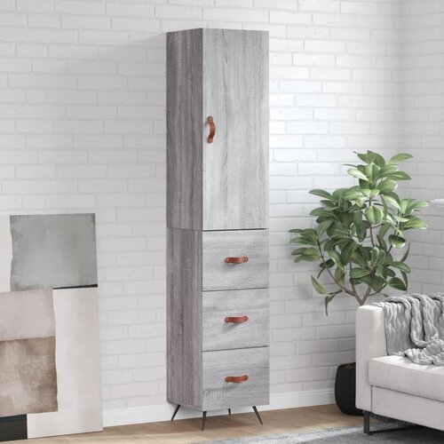 VidaXL Visoka komoda siva sonome 34 5x34x180 cm od konstruiranog drva Slike
