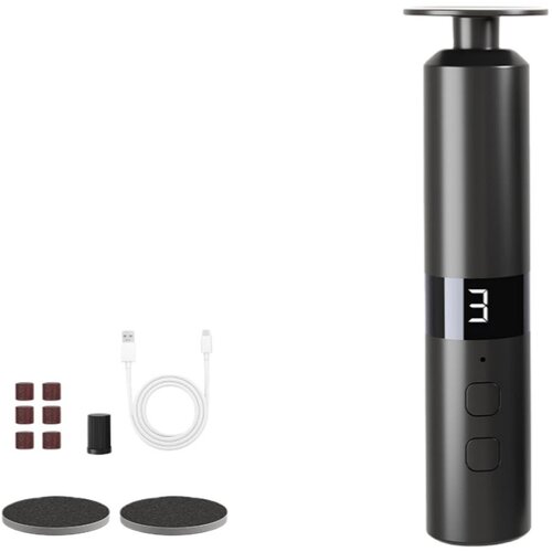 INF Polnilna električna pila za odstranjevanje oti&amp;scaron;čancev na stopalih z 10 brusilnimi glavami - 1800 mAh Black, (5000490047) Slike
