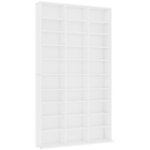 Maison Chic Omarca za CD - CD stojalo - CD regal plo&amp;scaron;če bela 102x16x177,5 cm konstruiran les, (21673973) Slike