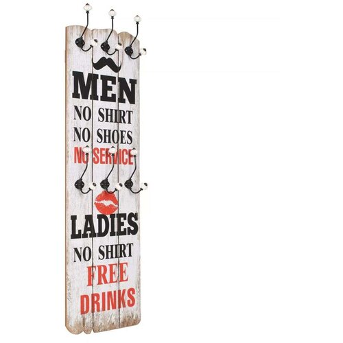 VidaXL Stenski obe&amp;scaron;alnik s 6 kljukicami 120x40 cm MEN LADIES, (21050305) Slike