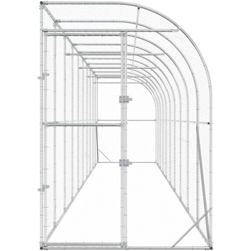  Kavez za piletinu uz zid Srebrna 600 x 150 x 215 cm Slike