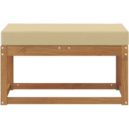  Vanjska stolica klupa s jastukom Prirodna 79 x 43 x 37 cm - Prirodno i bež 80 cm Otvoreno područje nogu Slike